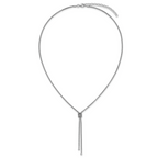 Sterling Silver RH-plated Pol. w/Knot Drop w/2in ext. Necklace