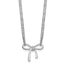 Sterling Silver RH-plated Polished Two-strand Bow w/2in ext. Neckl