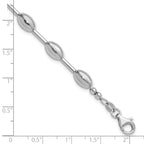 Sterling Silver RH-plated Polished Oval Beaded Bracelet