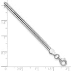 Sterling Silver RH-plated Diamond-cut Three Strand w/1in ext. Brac