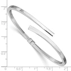 Sterling Silver RH-plated Polished Bypass Hinged Cuff Bangle