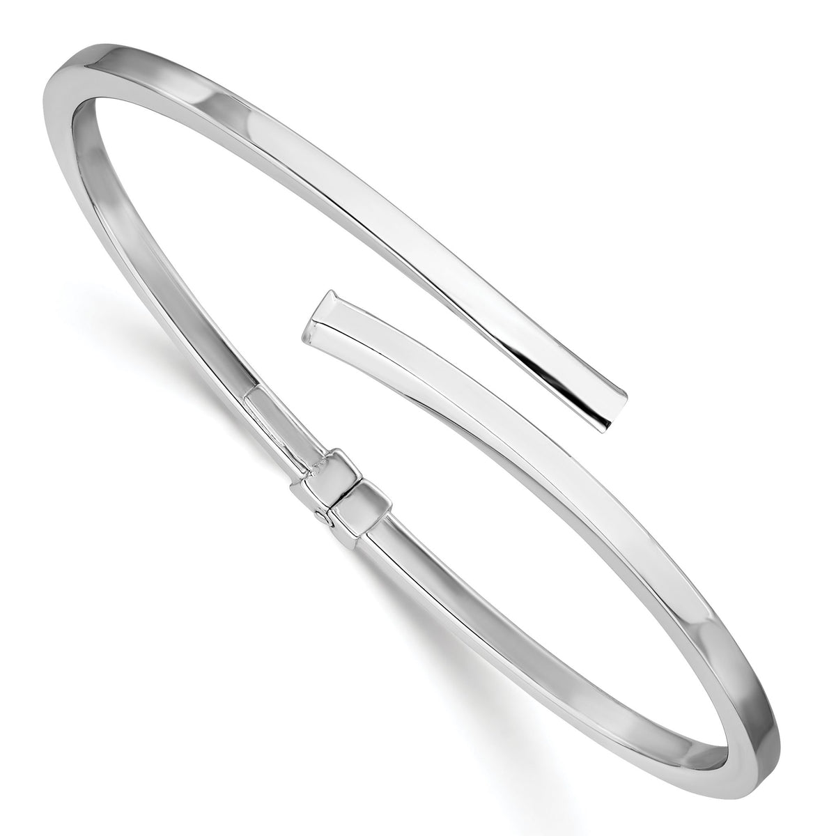 Bypass Cuff Bangle in Sterling Silver, Hinged - Sophia Jewelers Main image