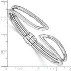 Sterling Silver RH-plated Polished Hinged Bangle