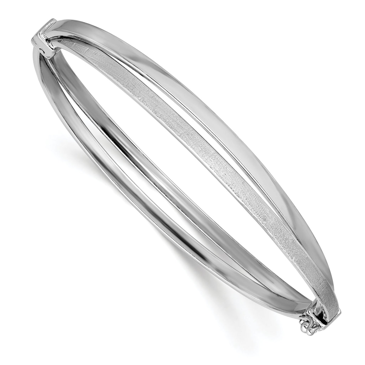 Twist Bangle in Sterling Silver, Hinged - Sophia Jewelers Main image
