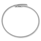 Sterling Silver RH-plated Polished and Textured Bypass Flexible Cu