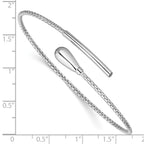 Sterling Silver RH-plated Polished and Textured Bypass Flexible Cu