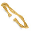 SS Gold-plat Polished/Textured Twisted 2-strand Flexible Cuff Bang