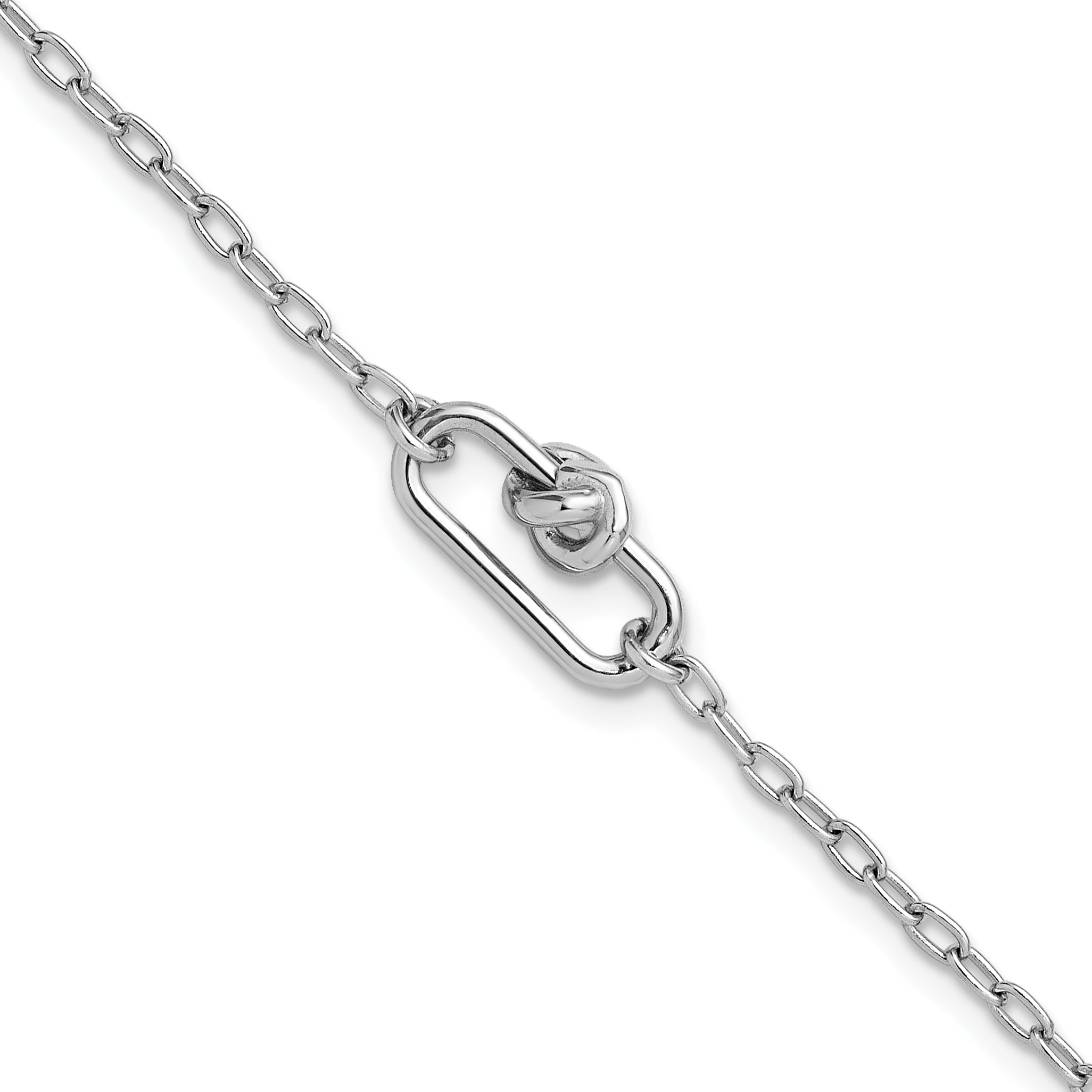 SS RH-plated Dangle Love Knot with 1in ext. Link Bracelet Main image