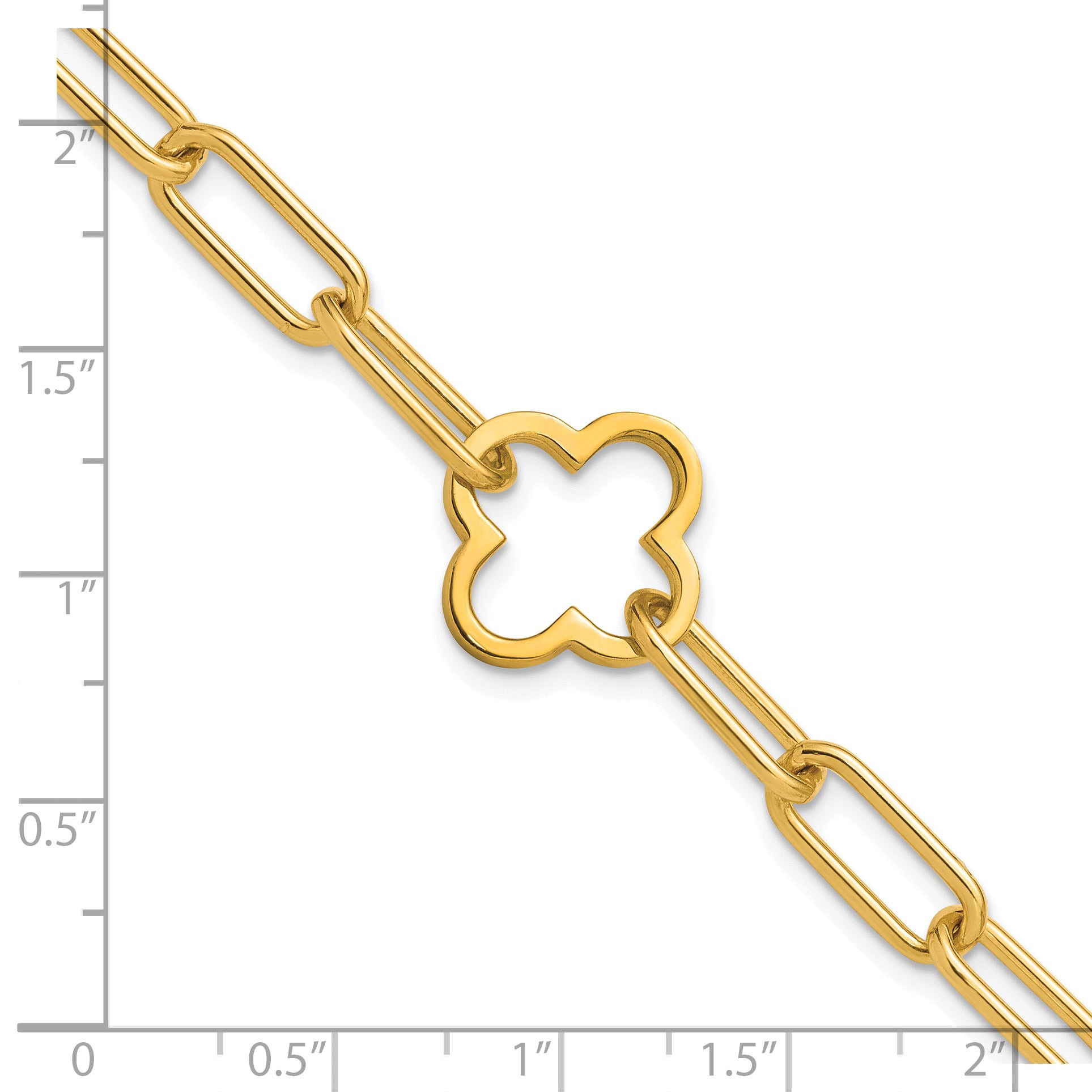 Sterling Silver Gold-plated Clover Fancy Link w/1in ext. Bracelet