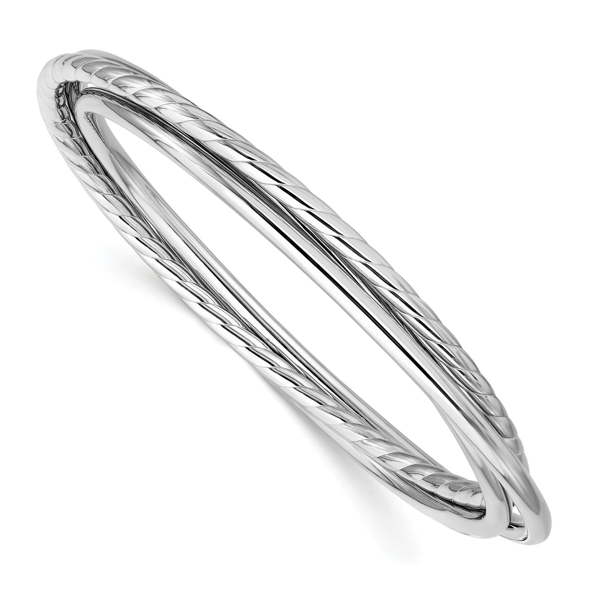 Twisted 3-Strand Bangle in Sterling Silver, 9mm - Sophia Jewelers Main image