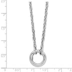 Sterling Silver RH-plated Polished Push Clasp Anchor Link Necklace