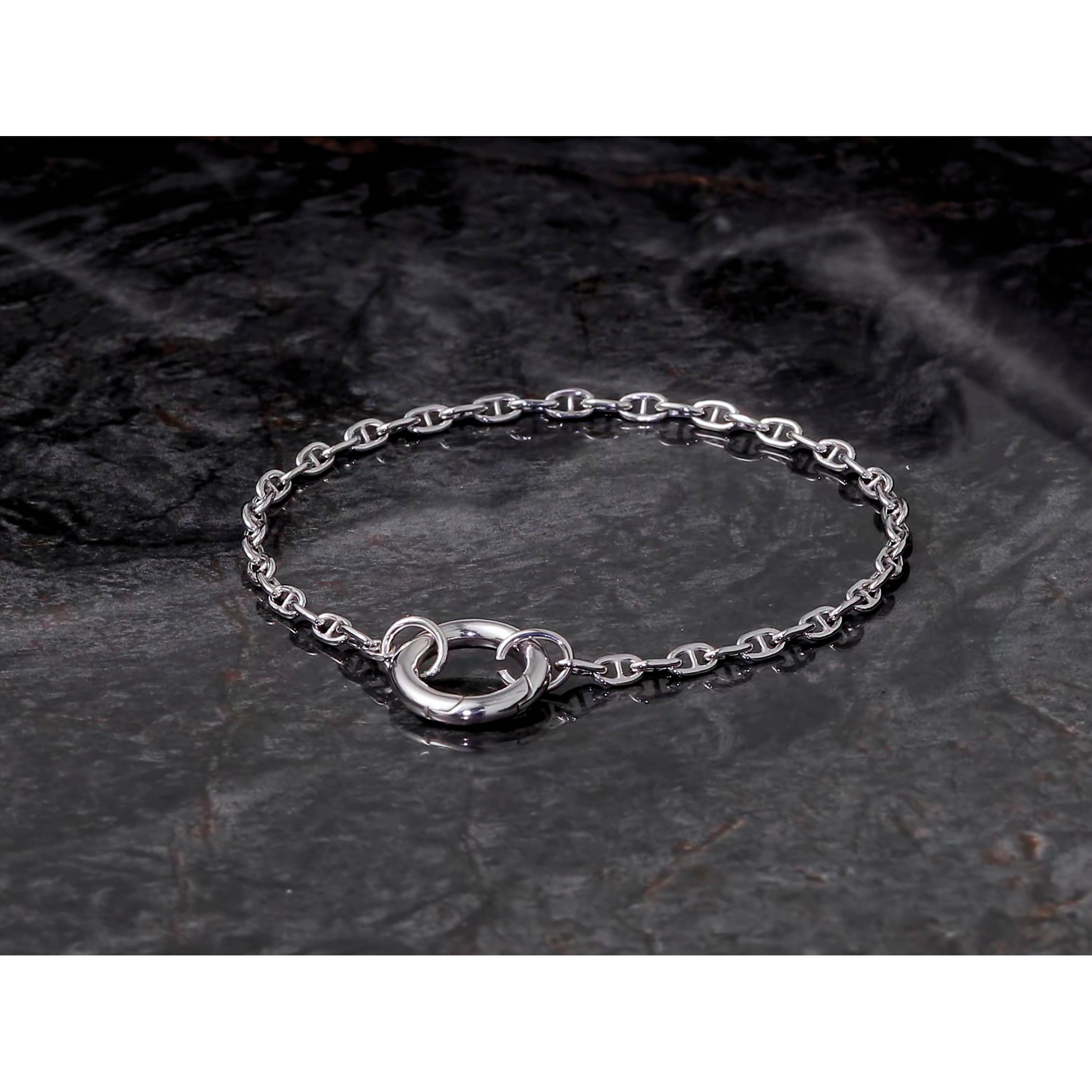 Sterling Silver Anchor Link Bracelet