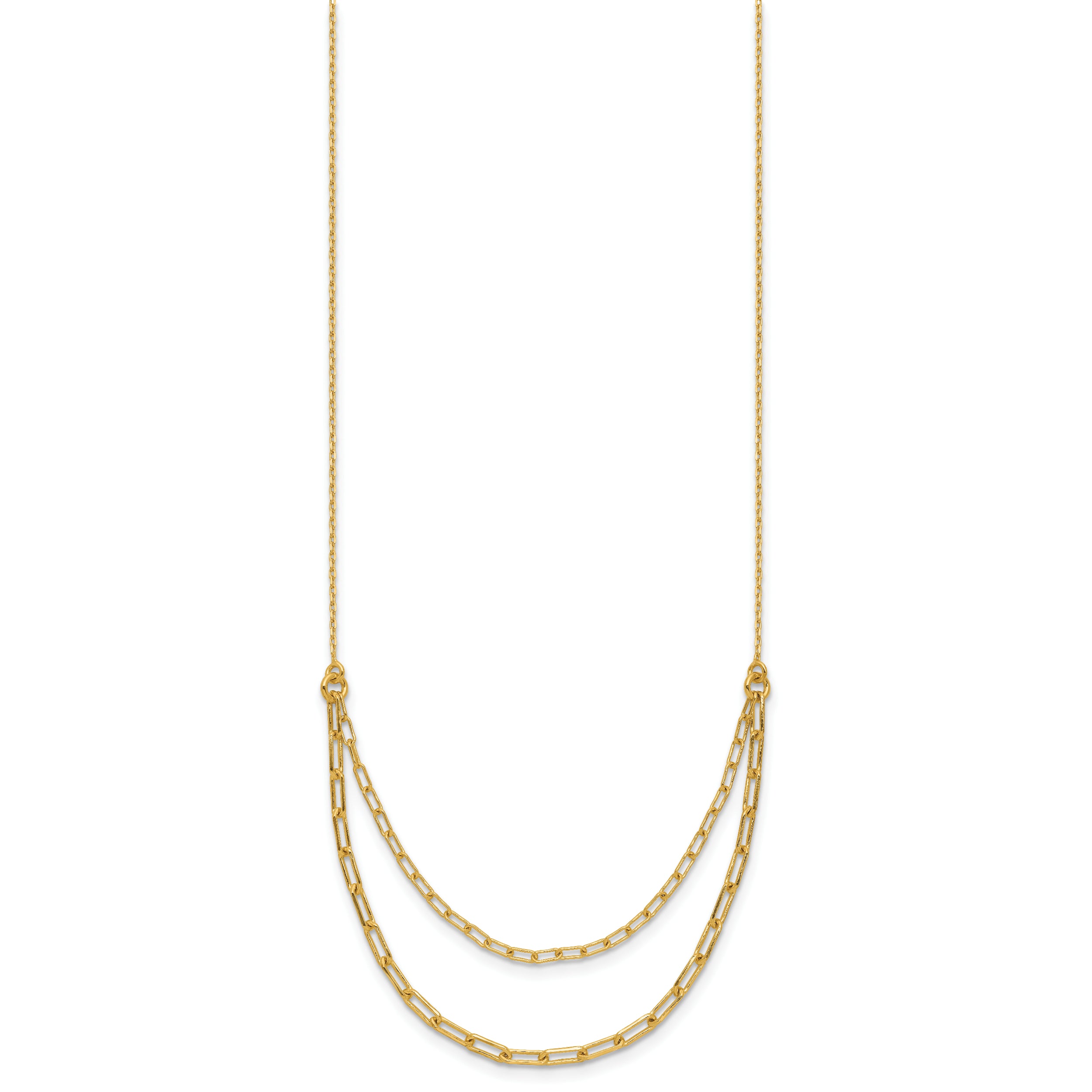 Sterling Silver Gold-plated Polished Multi-layer Link w/ 2in ext.