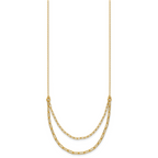 Sterling Silver Gold-plated Polished Multi-layer Link w/ 2in ext.
