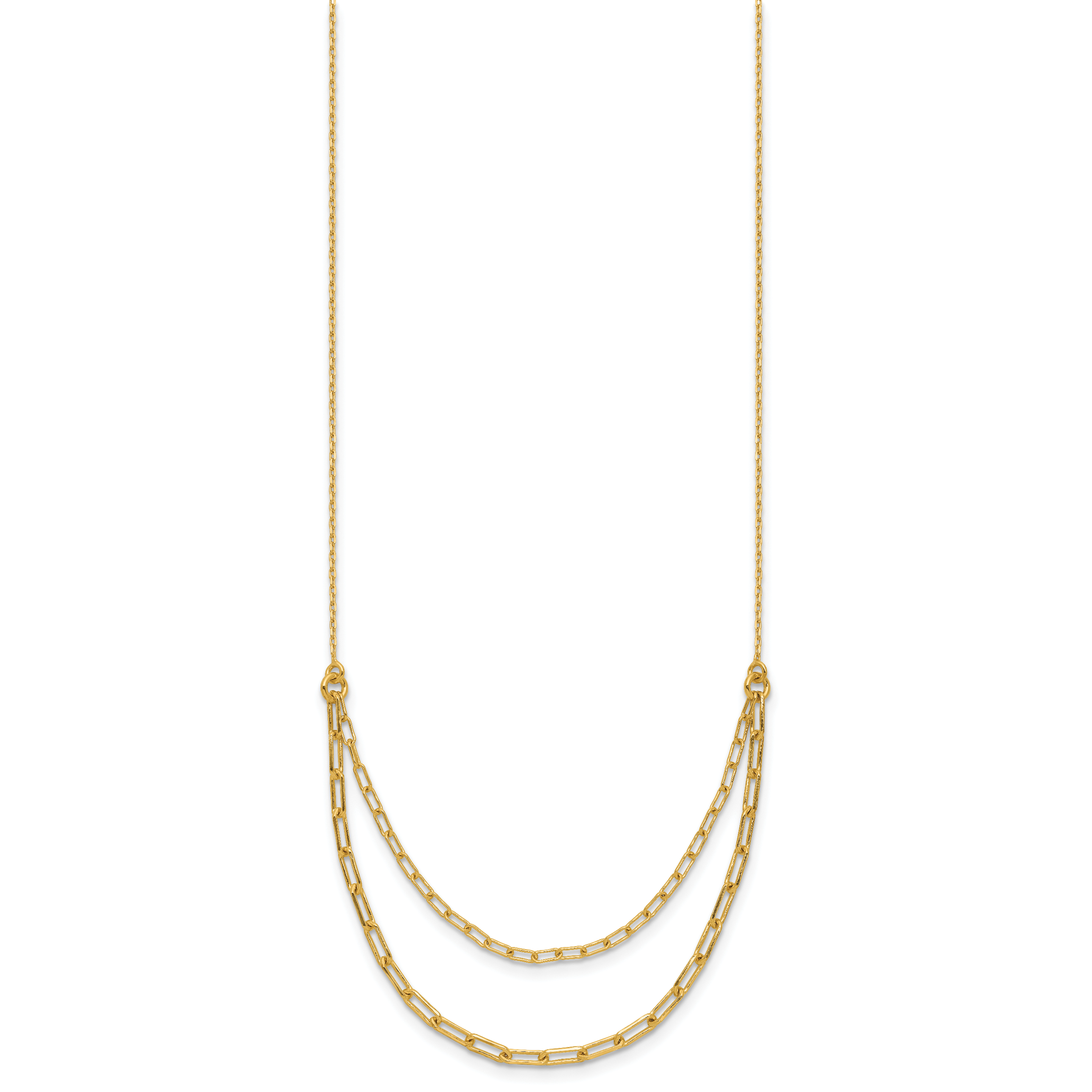 Sterling Silver Gold-plated Polished Multi-layer Link w/ 2in ext.
