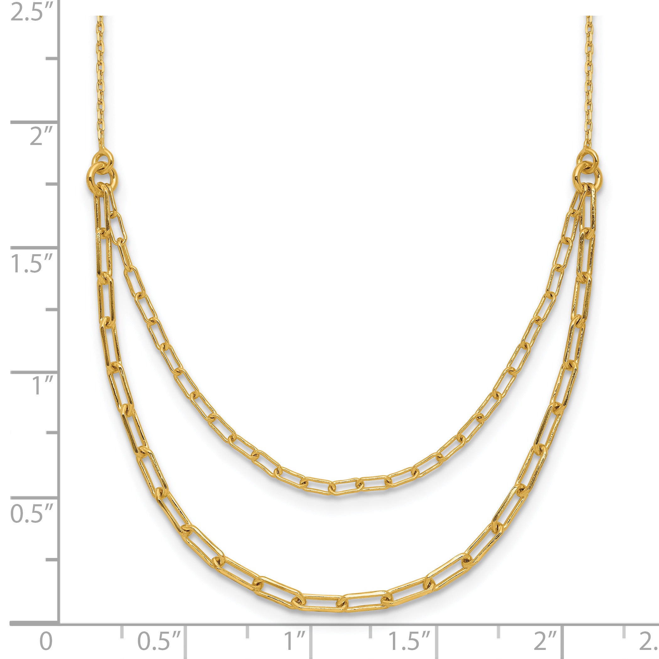 Sterling Silver Gold-plated Polished Multi-layer Link w/ 2in ext.