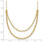 Sterling Silver Gold-plated Polished Multi-layer Link w/ 2in ext.