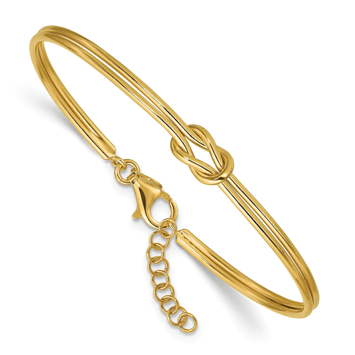 Gold-Plated Love Knot Bangle in Sterling Silver - Sophia Jewelers Main image