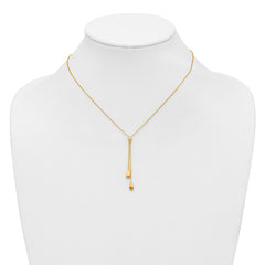 Sterling Silver Gold-tone Polished Teardrop Lariat w/ 2in ext. Nec