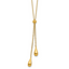 Sterling Silver Gold-tone Polished Teardrop Lariat w/ 2in ext. Nec