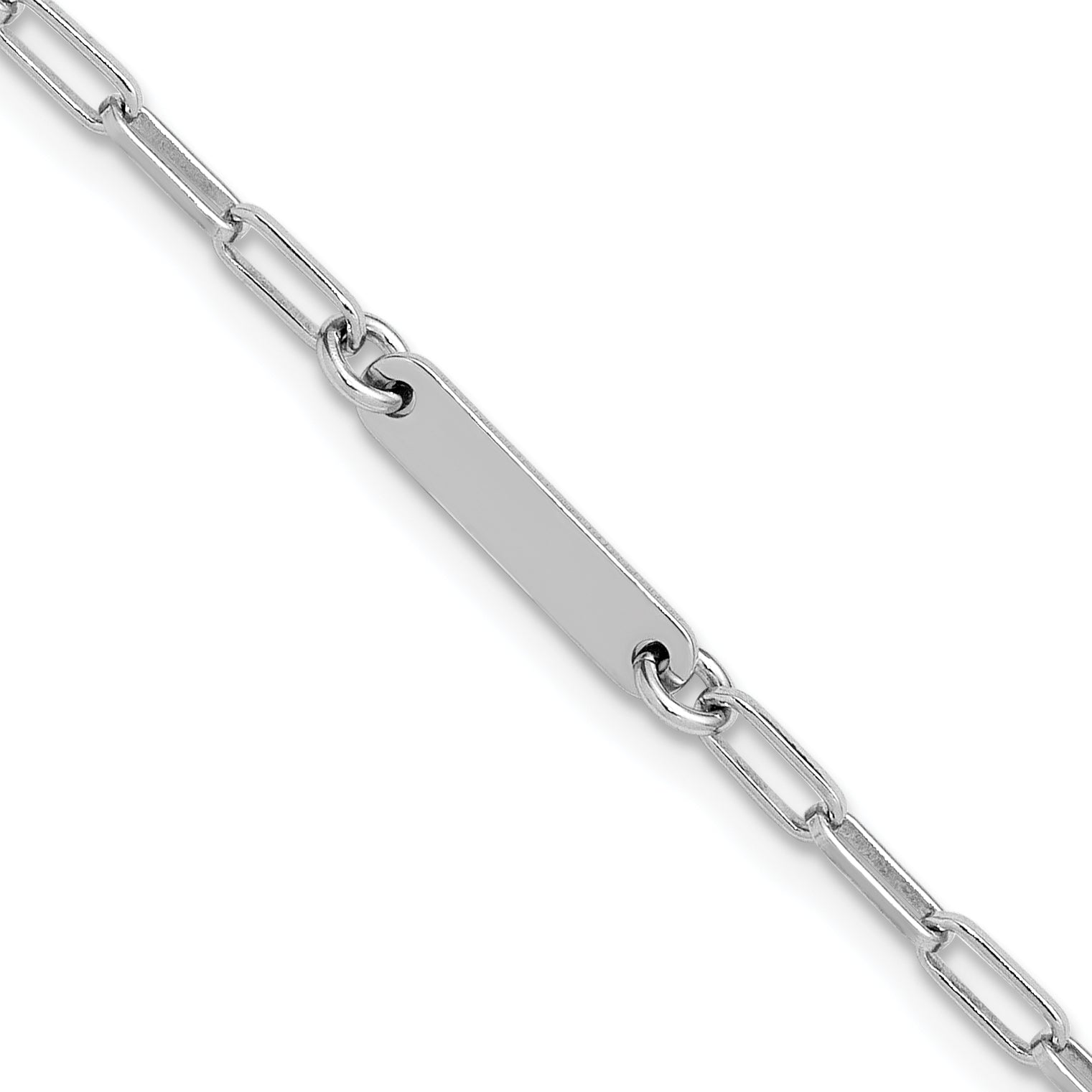 Sterling Silver RH-plated Polished Paperclip Bar w/ 1in ext. Brace Main image