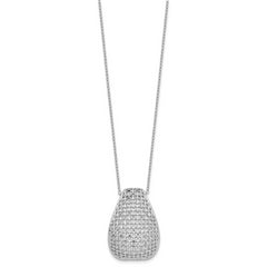 Sterling Silver RH-plated Polished Dia-cut Woven Pattern w/ 2in ex