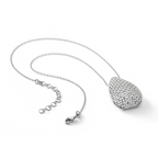 Sterling Silver RH-plated Polished Dia-cut Woven Pattern w/ 2in ex