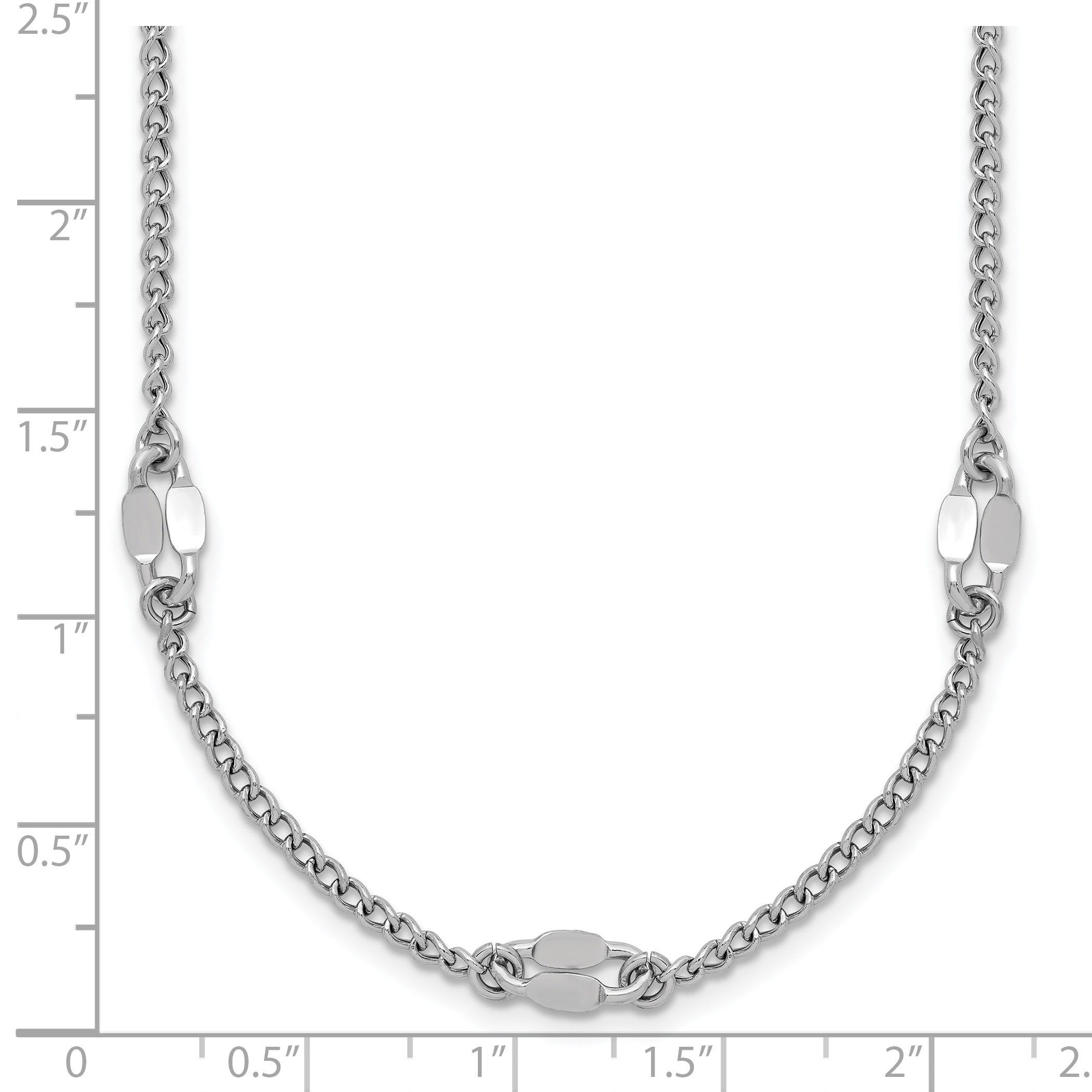 Sterling Silver RH-plated Fancy Link w/2in ext. Necklace