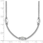 Sterling Silver RH-plated Fancy Link w/2in ext. Necklace