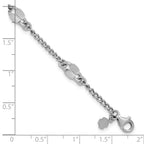 Sterling Silver RH-plated Fancy Link w/1in ext. Bracelet