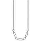 Sterling Silver RH-plated Geometric 2-stand w/2in ext. Necklace