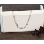 Sterling Silver RH-plated Geometric 2-stand w/2in ext. Necklace