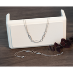 Sterling Silver RH-plated Geometric 2-stand w/2in ext. Necklace