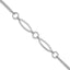 Sterling Silver RH-plated Geometric 2-strand w/1in ext. Bracelet