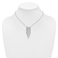 Sterling Silver RH-plated Polished D/C Fancy Necklace