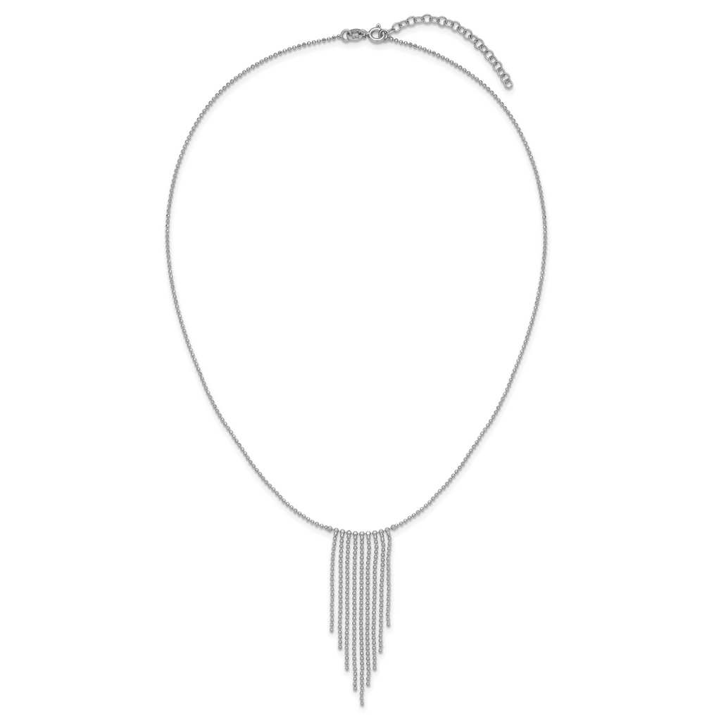 Sterling Silver RH-plated Polished D/C Fancy Necklace