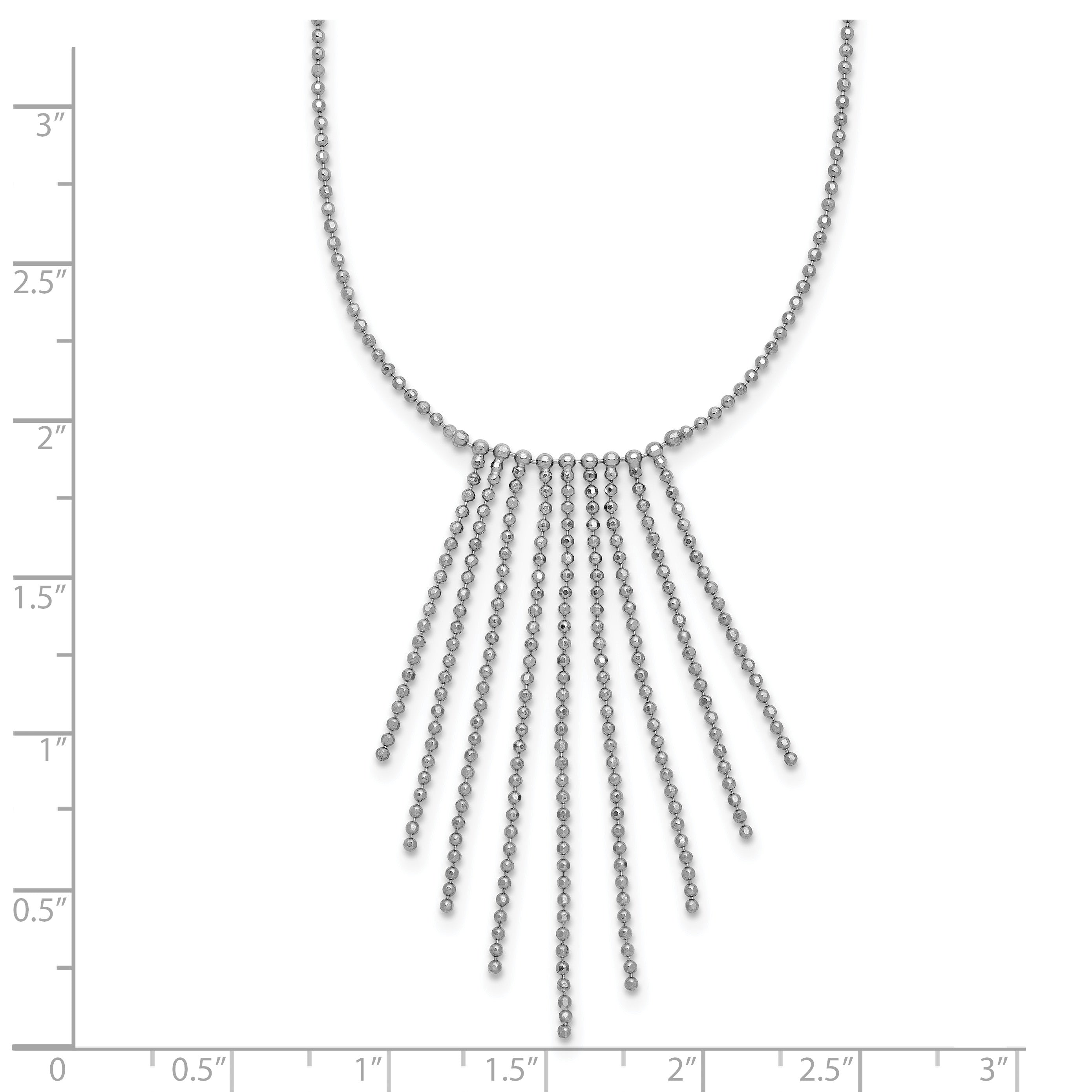 Sterling Silver RH-plated Polished D/C Fancy Necklace