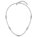 Sterling Silver RH-plated Polished Fancy Link w/2in ext. Necklace