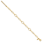 Sterling Silver Gold-tone pol. Fancy Link w/1in ext. Bracelet