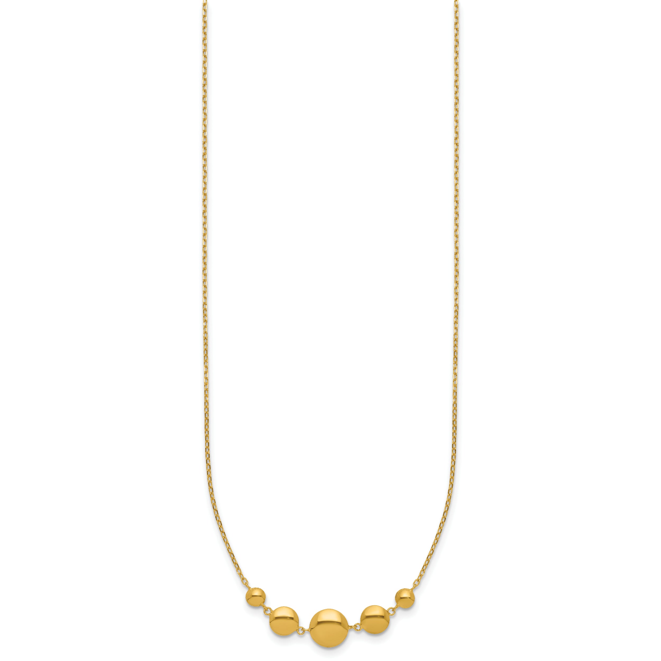 Sterling Silver Gold-tone pol. Fancy Circle w/2in ext. Necklace