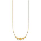 Sterling Silver Gold-tone pol. Fancy Circle w/2in ext. Necklace