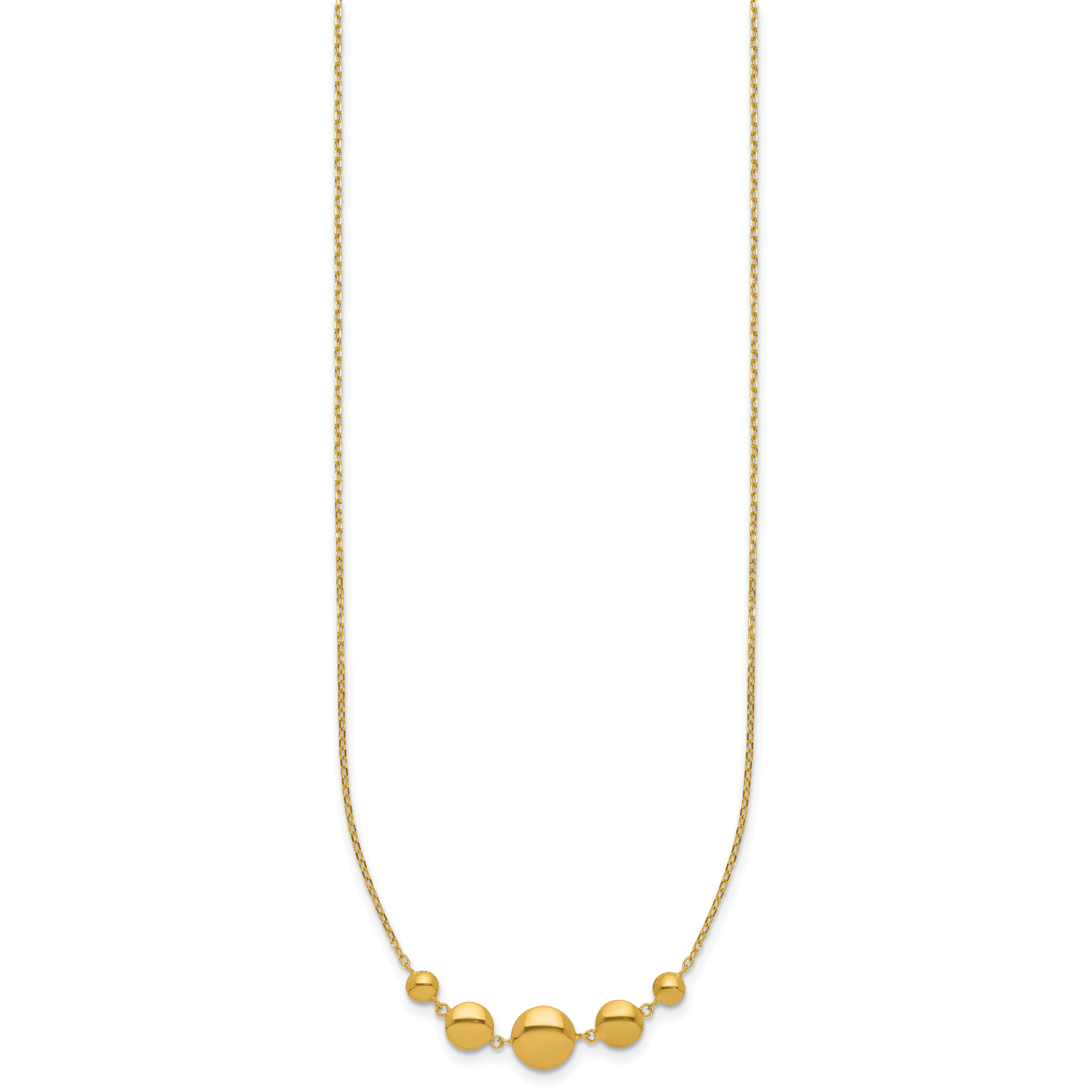 Sterling Silver Gold-tone pol. Fancy Circle w/2in ext. Necklace