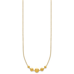 Sterling Silver Gold-tone pol. Fancy Circle w/2in ext. Necklace
