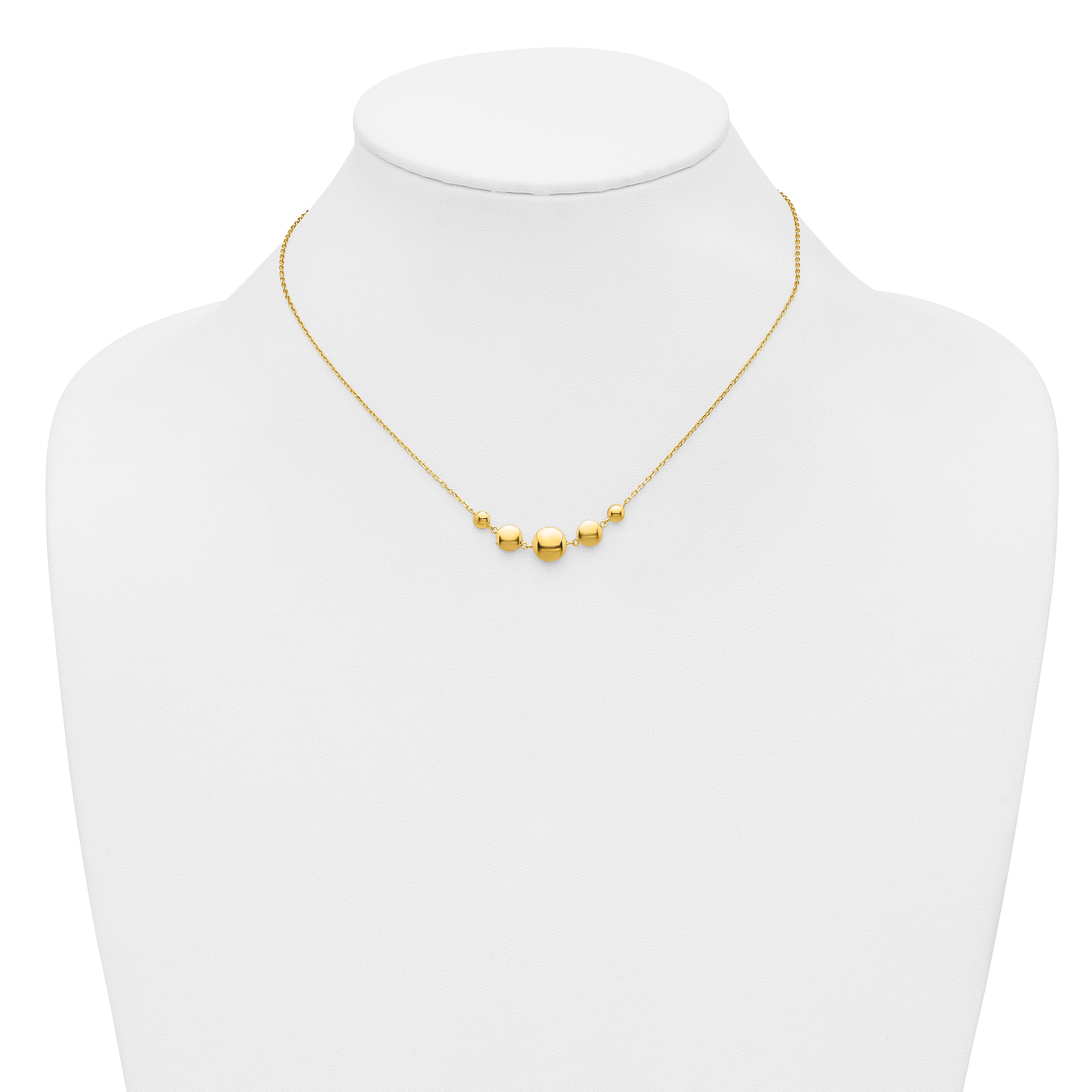 Sterling Silver Gold-tone pol. Fancy Circle w/2in ext. Necklace