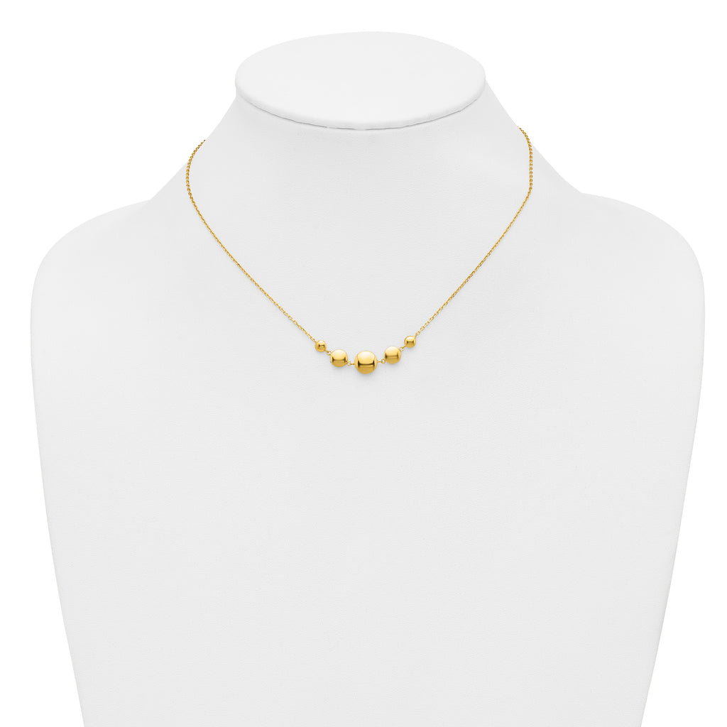 Sterling Silver Gold-tone pol. Fancy Circle w/2in ext. Necklace