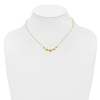 Sterling Silver Gold-tone pol. Fancy Circle w/2in ext. Necklace