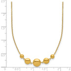 Sterling Silver Gold-tone pol. Fancy Circle w/2in ext. Necklace