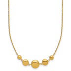 Sterling Silver Gold-tone pol. Fancy Circle w/2in ext. Necklace