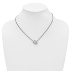 Sterling Silver RH-plated Polished Fancy Toggle Necklace