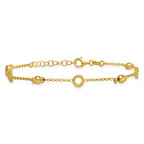 Gold-Plated Sterling Silver Beaded Bracelet, 8 in